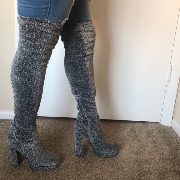 Silver high waist boots - Picture 4 of 5